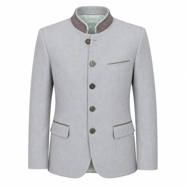 Classic Silver Grey Bavarian Mens Jacket