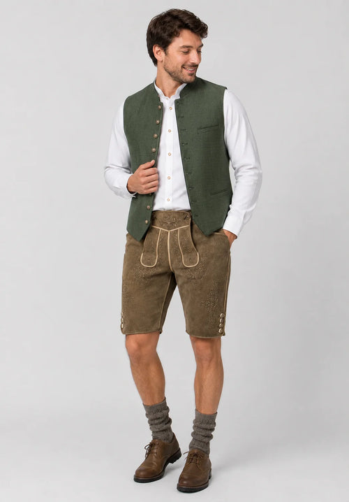 Alpine Heritage Embroidered Lederhosen Shorts