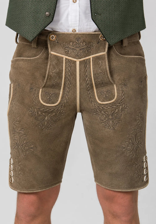 Alpine Heritage Embroidered Lederhosen Shorts