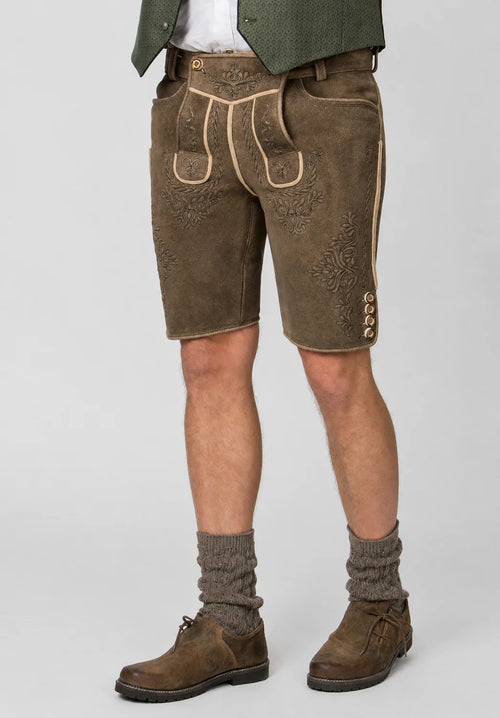 Alpine Heritage Embroidered Lederhosen Shorts