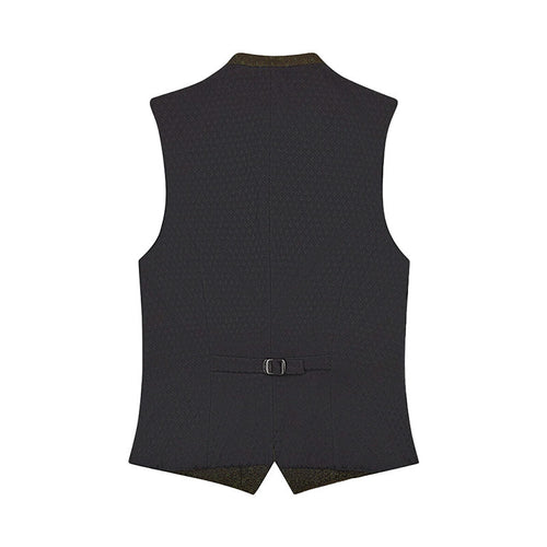 Black vest with a belt on a white background