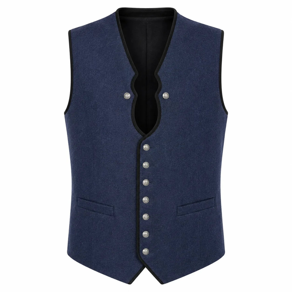 Men's Navy Blue Traditional Trachten Vest
