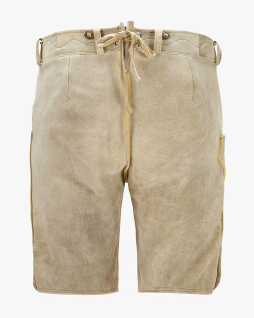 Beige shorts with a belt on a white background