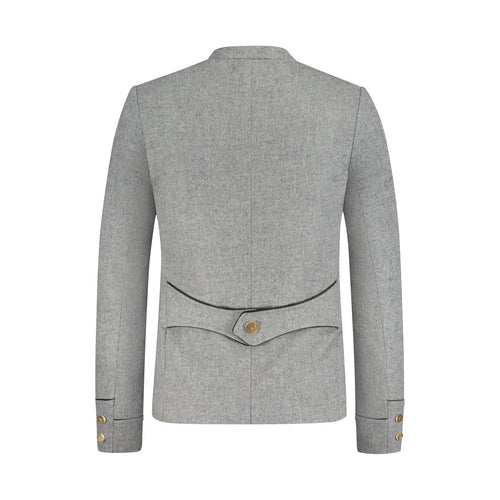 Premium Men Lederhosen Grey Wool Jacket