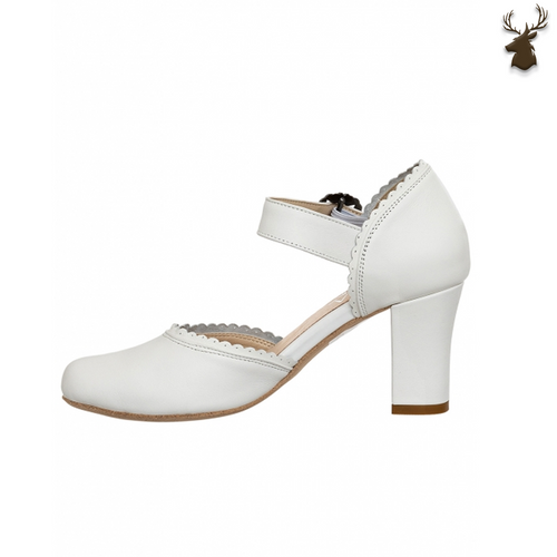 Premium Women Oktoberfest Strap D'orsay Shoes White