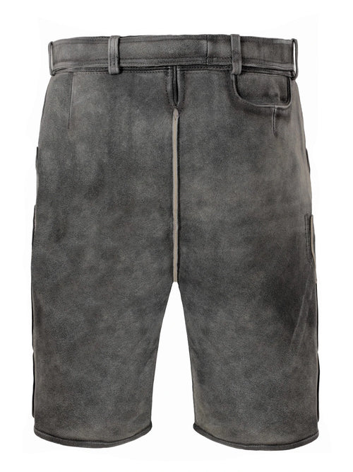 Gray shorts with a belt on a white background